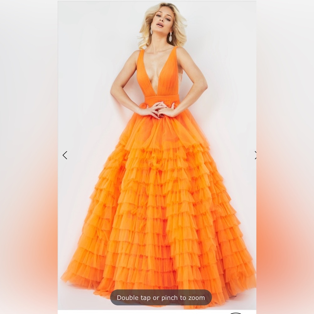 Jovani  Orange Layered Prom Dress